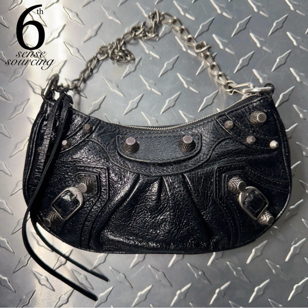Balenciaga Mini Le Cagole Chain Bag in Black